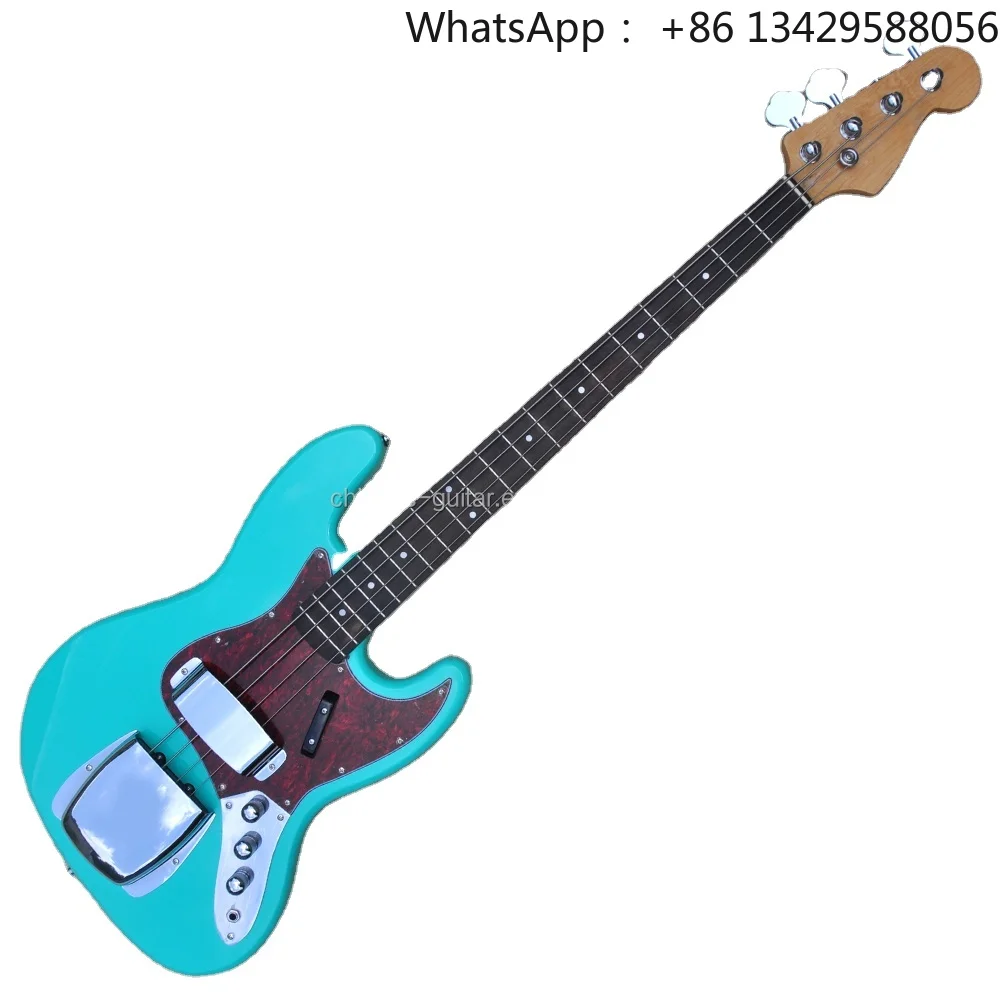 Flyoung Cheap Chinese Electric Bass Guitar Blue Green Electric Bass Guitar 4 Strings Bass Guitar