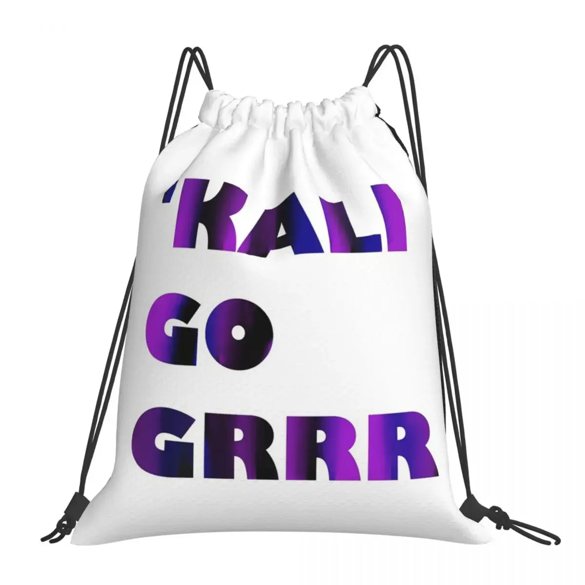 Kali Go Grrr Backpacks Casual Portable Drawstring Bags Drawstring Bundle Pocket Sports Bag BookBag For Man Woman School