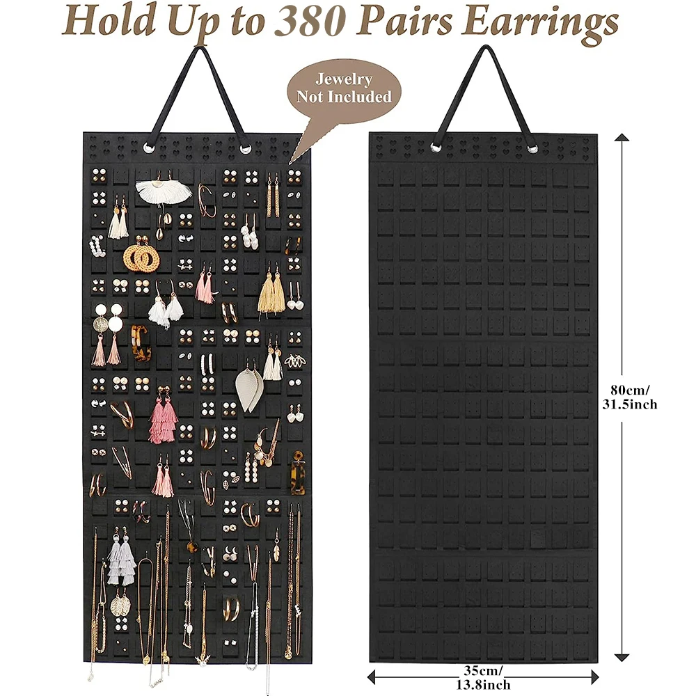 Extra Large Earrings Organizer for 380 Pairs Earring Holder Display Hanger Wall Jewelry Storage Necklace Collections Big Bags