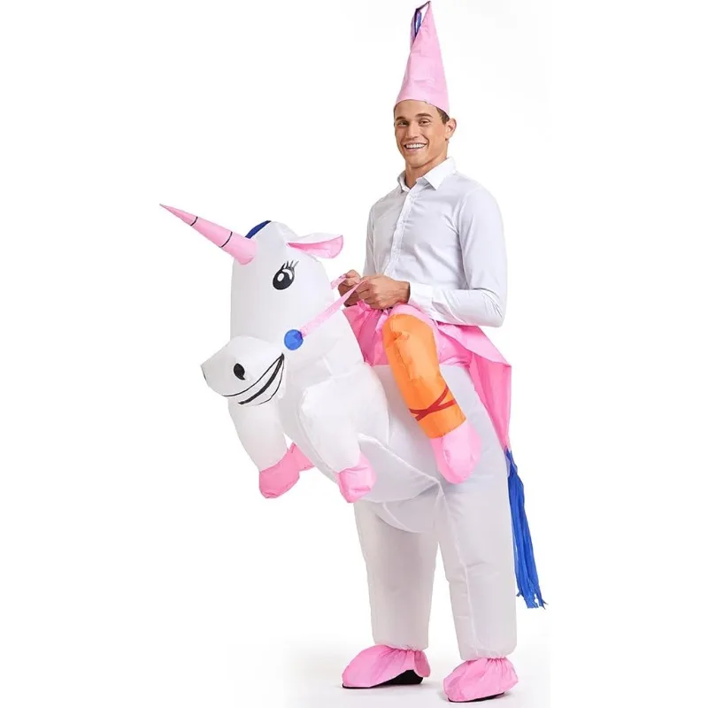 Inflatable Unicorn Costume for Kids Adult Halloween Christmas Costumes Boys Girls Funny Blow up Costume for Party Cosplay