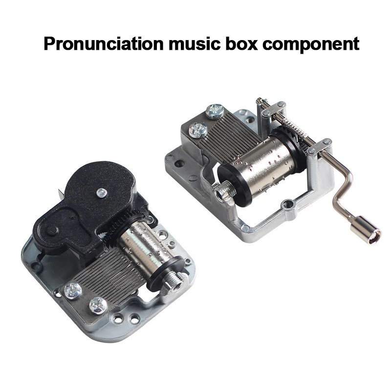 Mini Hand Cranking Music Movement Five Songs Choice DIY Music Box Home Decorative Collectibles Mechanical Hand Crank Music Box