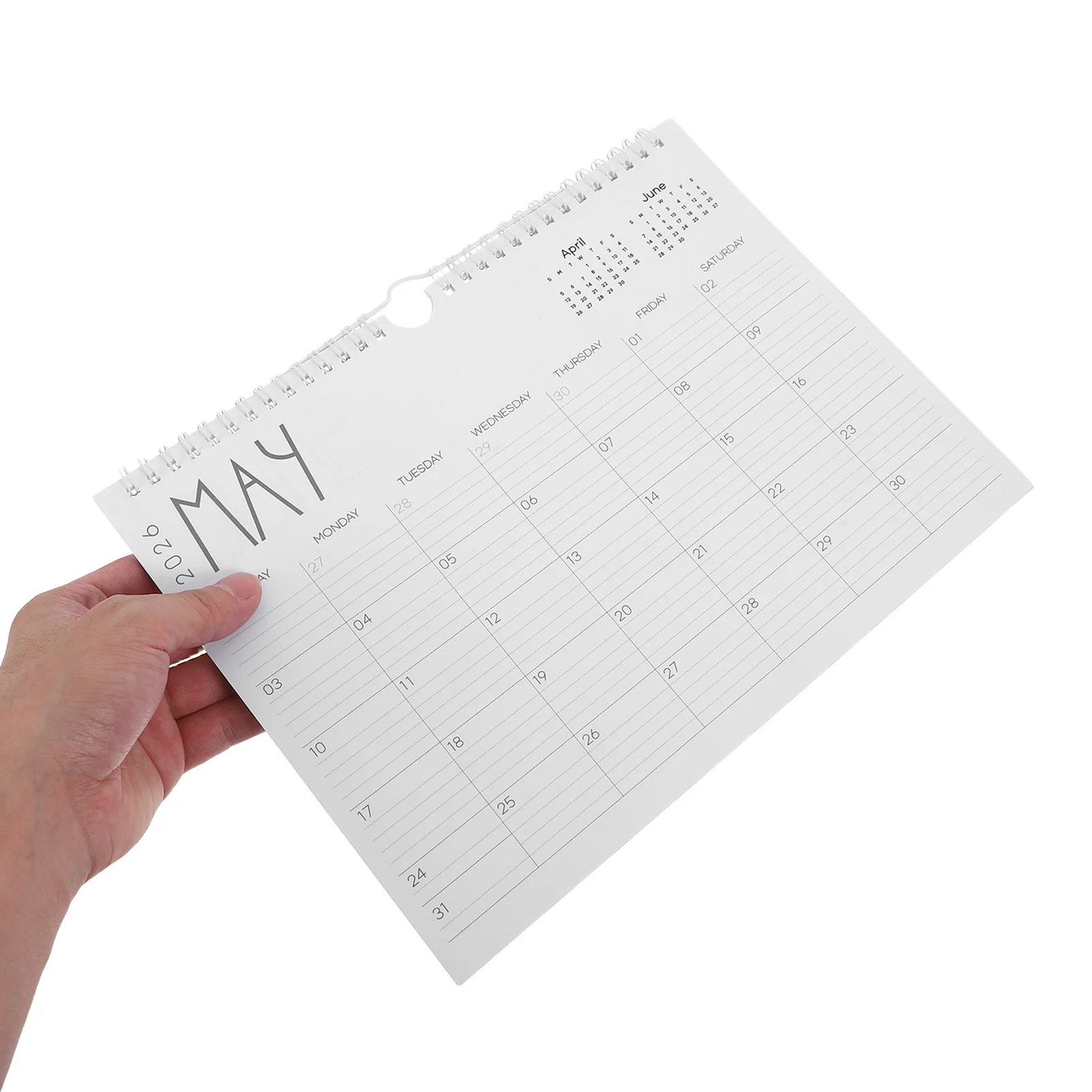 

2026 Wall Calendar Monthly Planner Twin Wire Binding Thick Paper Vertical Display Hanging Organizer Large Block Planner Yearly