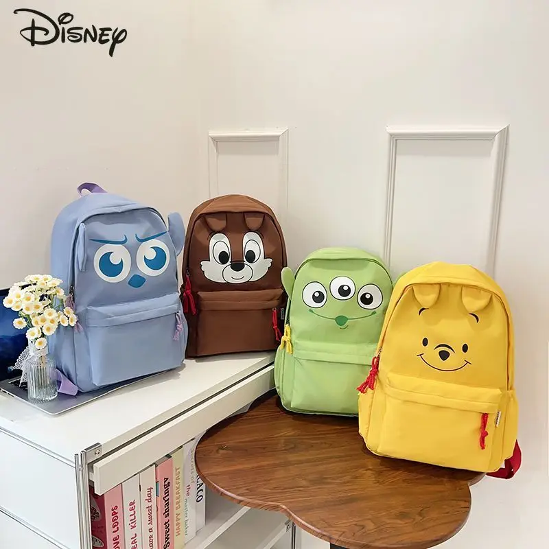 Disney New Girls' Backpack Fashion High Quality Nylon Girls' Backpack Cartoon Lightweight and Versatile Girls' Storage Backpack