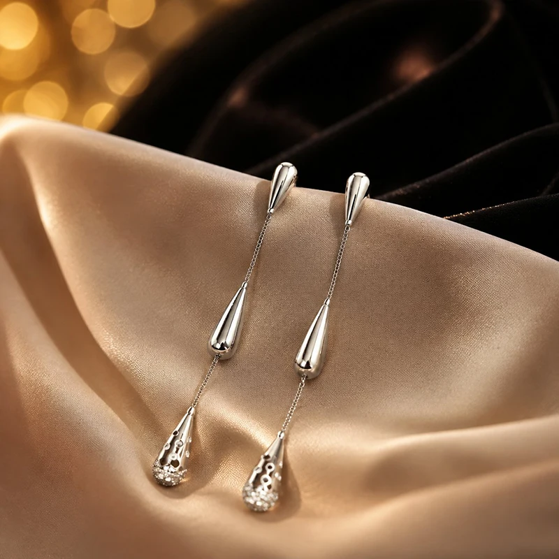 GANPUP Niedliche Schleifen-Quasten-Zirkonia-Ohrhänger für Frauen Süße Mode Neuer Schmuck Geschenk Party серьги женские – Detail 8