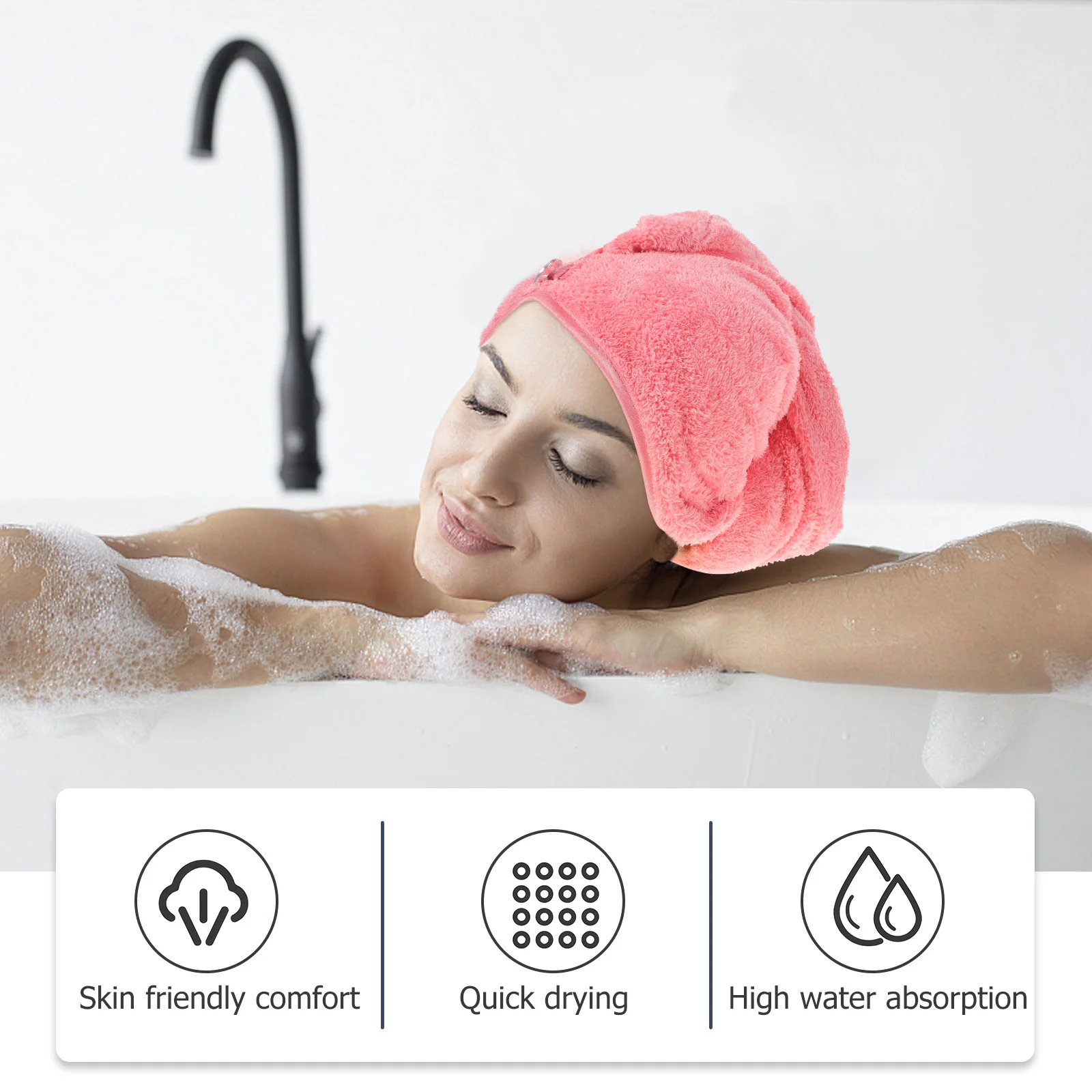 

1Pcs Thickened Microfiber Hair Drying Cap Absorbent Towel Bath Sauna Salon Protect Hair Friction Heat Damage Daily