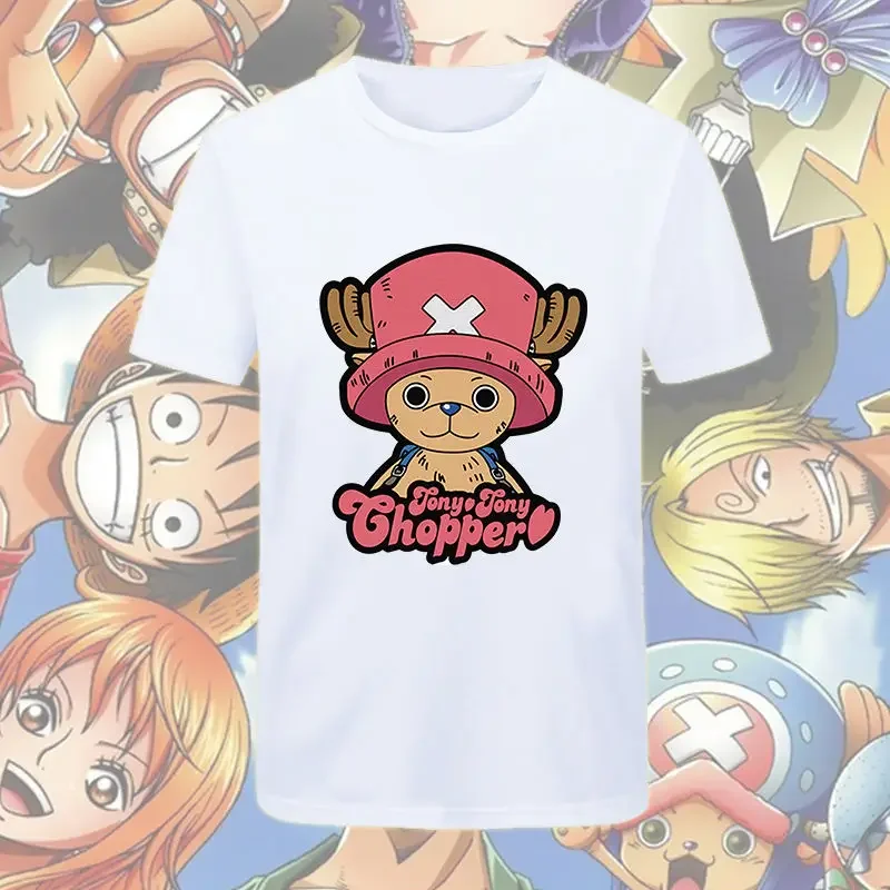 T-shirt bianca ufficiale One Piece da uomo con grafica Luffy Silhouette con logo classico e sfondo multi-personale T-shirt in cotone anime