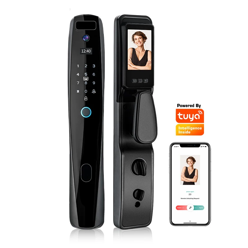 

Electronic Fingerprint Door Lock Front Door Security Lock Digit Door Lock Door-Viewer Camera And Built-In Doorbell