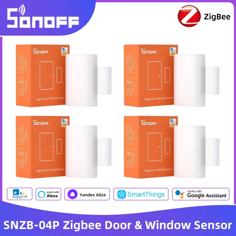 

SONOFF SNZB-04P Zigbee Датчик двери и окна Местная сцена Интеллектуальная связь Оповещение о несанкционированном ходу Работа с Alexa Google SmartThings