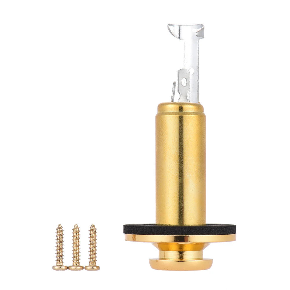 1/4' Split Type Single Socket Brass 6.35 Output Socket with Locking End Pin, Used for Gold Acoustic Guitar Equalizer