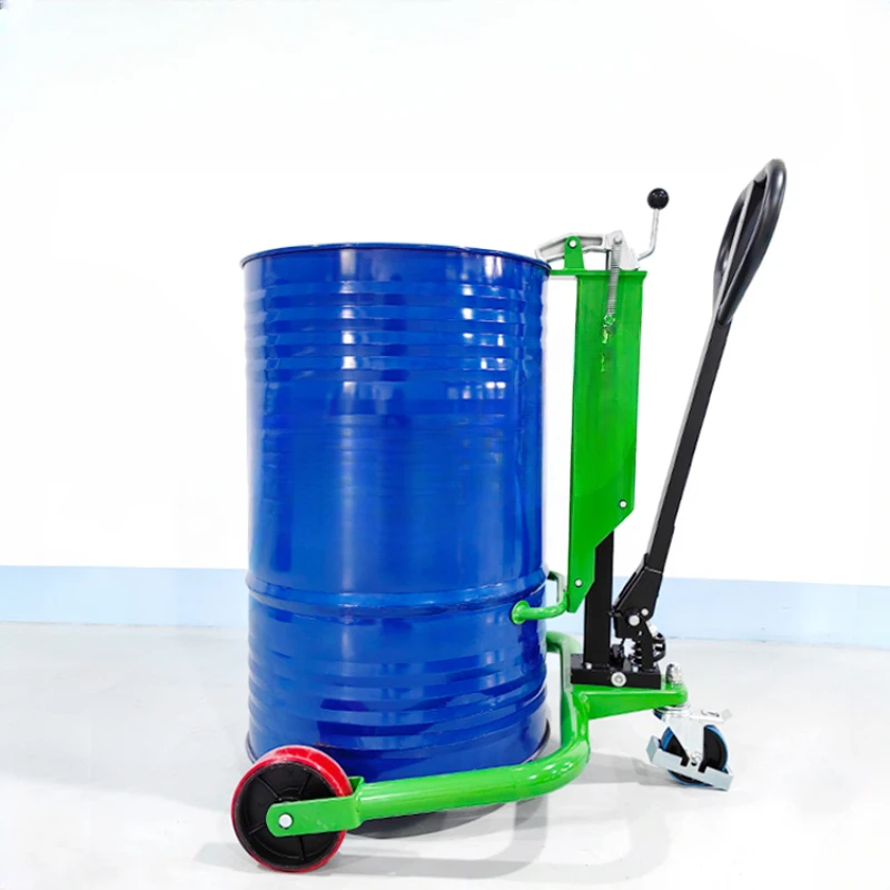 

Oil drum truck handling manual hydraulic cart 350 kg 200 l iron drum plastic bucket loading and unloading forklift