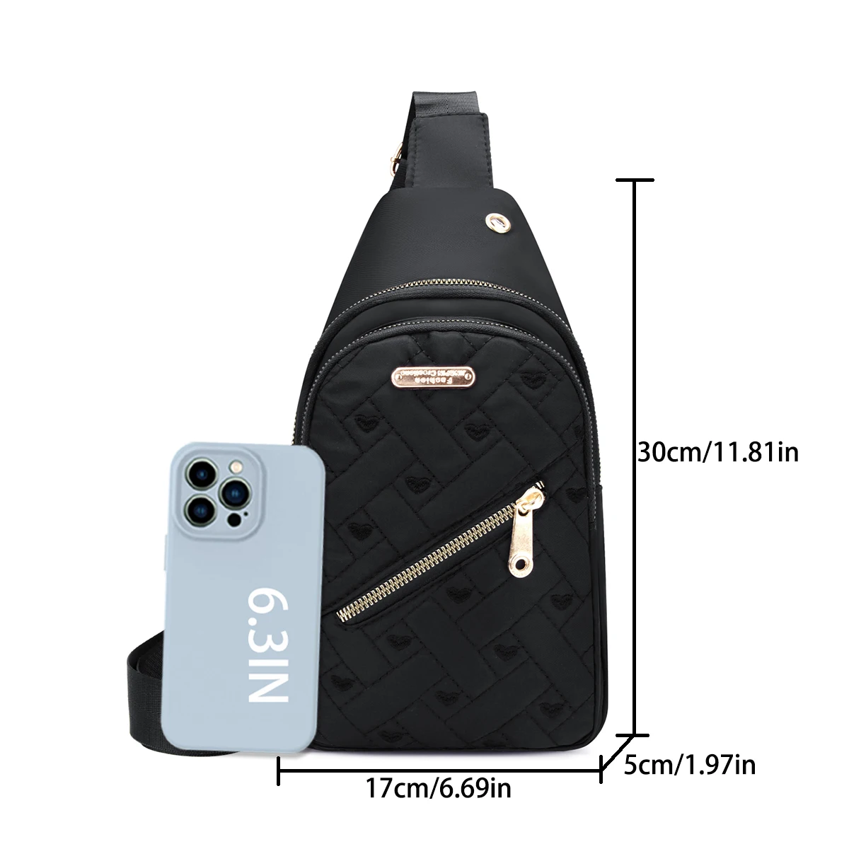 حقيبة صدر رياضية مبطنة من Argyle، محفظة كاجوال متعددة الوظائف مع فتحة لسماعة الرأس، حقيبة خصر بسحاب للسفر المكتبي اليومي #2