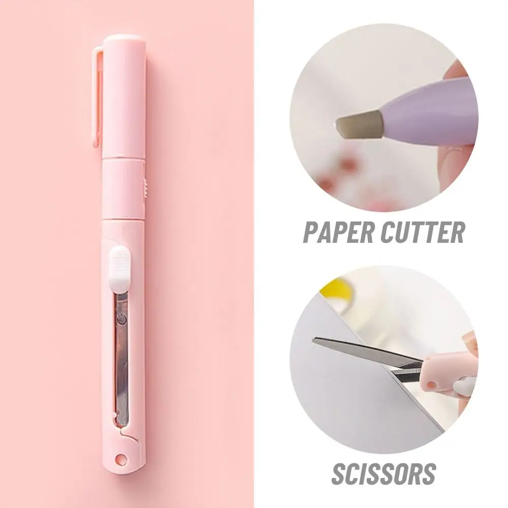 Stift form Schere Mini tragbare faltbare Schere multifunktion ale Keramik Taschen messer Papiers ch neiden Kunstwerk zeug Schul material