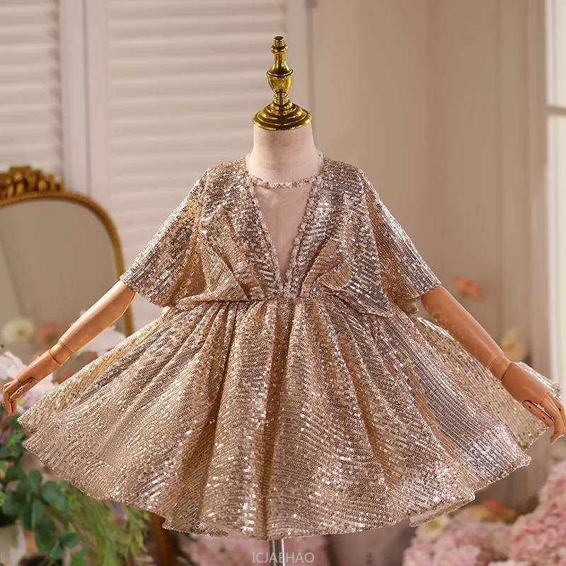 

2025 Children Pageant Dress Princess Gown Hostess Outfit Piano Performance Evening Party Formal Banquet Birthday Show Outfit