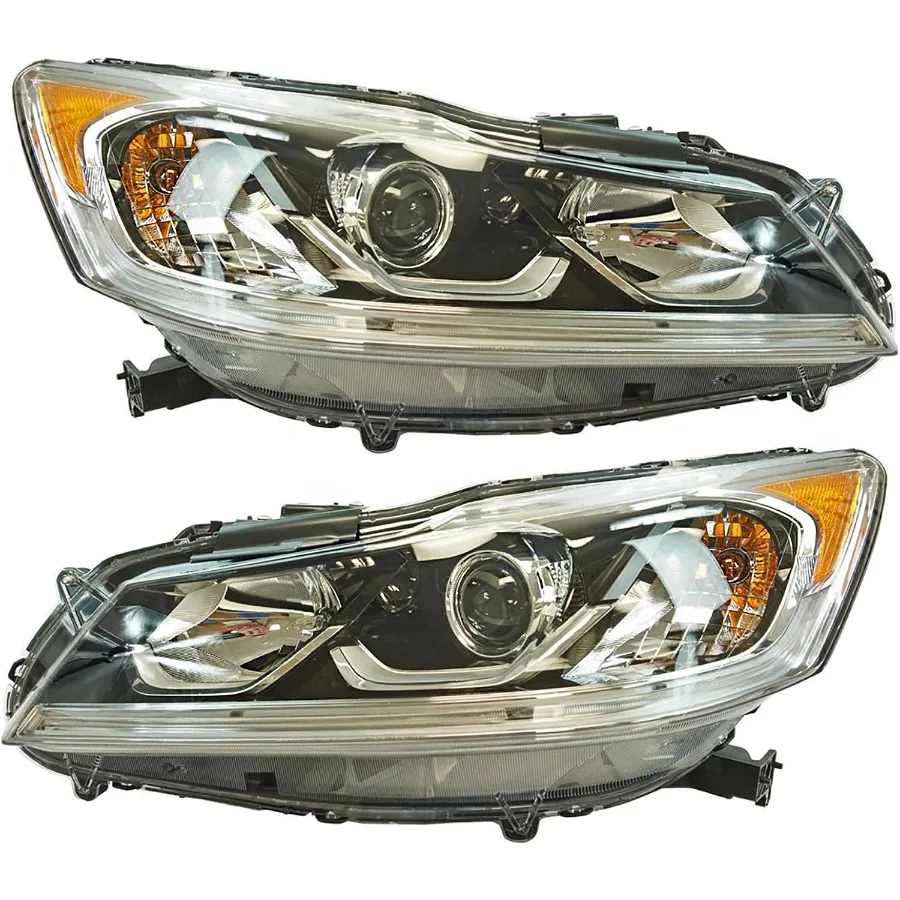 

2 Piece Headlight Assembly Set for Driver and Passenger Side with LED Daytime Running Lights Compatible with Honda Accord EX EX