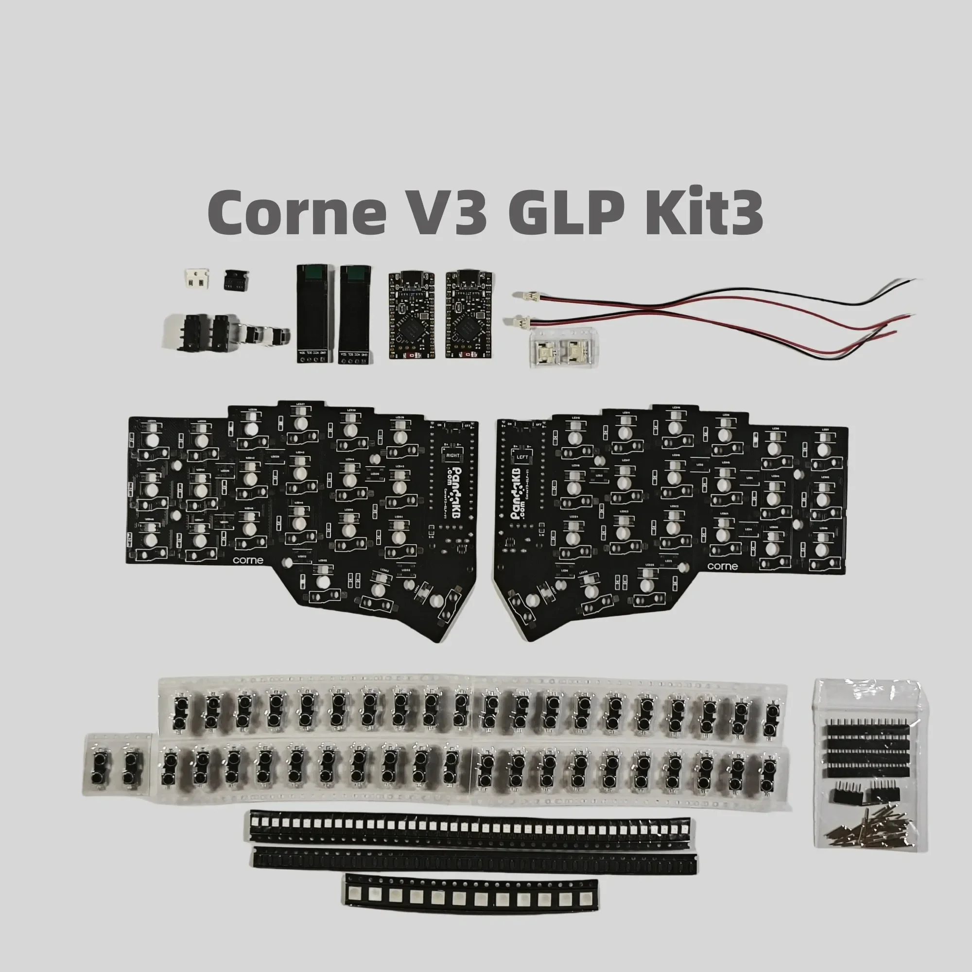 

Corne V3 Gateron Low Profile Split Keyboard PCB Kit Customized Wired Wireless DIY Split Keyboard Kit Customer Assemble All Parts