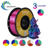 KINGROON Tricolor Silk PLA Plastic For 3D Printer , 3 in 1 Multi-color 3D Printing Filament PLA 1.75mm 1KG Newest