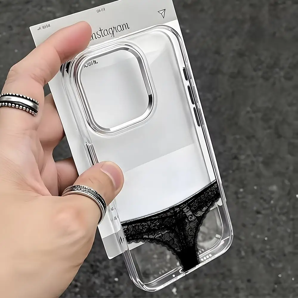 Funny panties  Phone Case For iPhone17 16 15 14 13 12 11 Pro Max Plus Chrome Button Camera Ring Transparent Case view 3