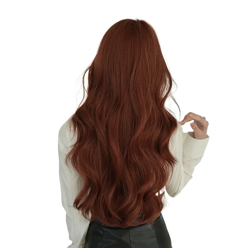 

Wave Long Hair Wig, Sexy Orange Red High-temperature Silk Wig, Cosplay Party Natural Wig, Suitable for Women To Use