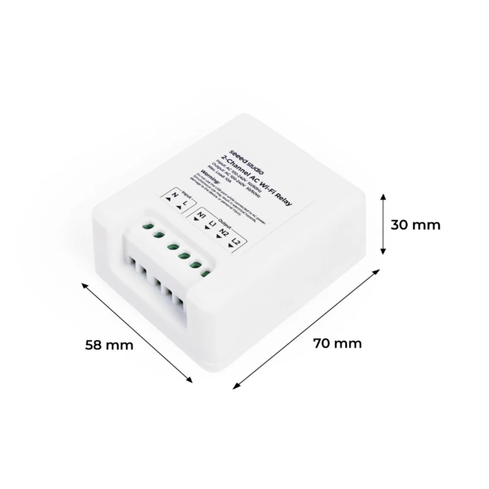 ESPhome relay, Home Assistant, 2-Channel Wi-Fi AC Relay, Powered by XIAO ESP32-C3,Native Support, Built-in Power Meter