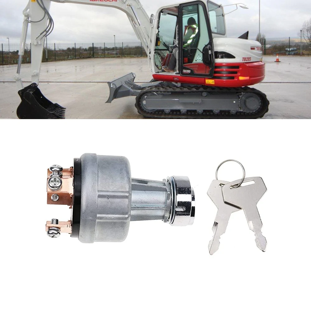 1700100023 1700100052 H806 Ignition Switch with 2 Keys for Takeuchi Excavator Digger Ignition Switch Lock