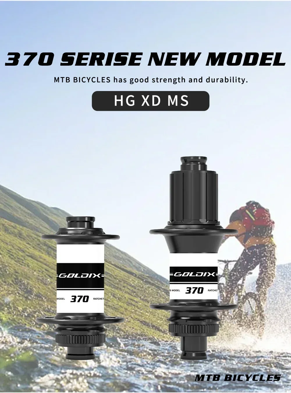 GOLDIX 32-Loch Mountainbike-Nabe, gedichtete Lager, Center-Lock Scheibenbremse, Ratchet 36T, J-Bend, 32-Loch BOOST MTB-Nabe für HG MS XD – Detail 3