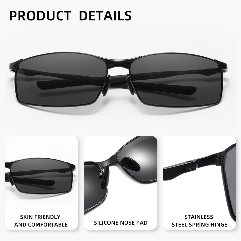 Fashion Classic Sunglasses Men Polarized Glasses Metal Frame Eyewear Driving Sun Glasses Summer Eye Protect UV400