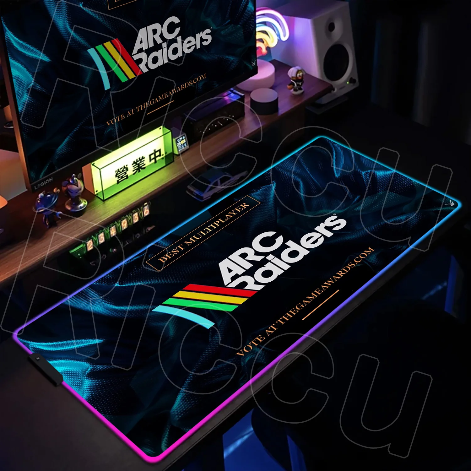 

RGB XXL A-ARC Raiders Game Anime Mouse Pad Art Non-slip Thickened Large carpet Office PC accessories Gaming Cushion LED Desk mat