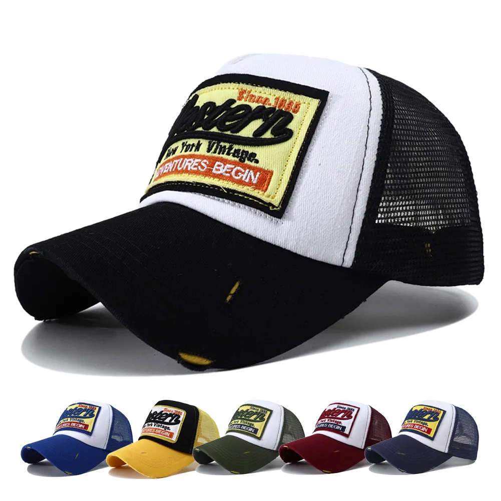 2023 New Letter Embroidery Baseball Cap for Men with Mesh Snpabck Hat Chapeau Homme Summer Breathable Y2K Trucker Hats for Women