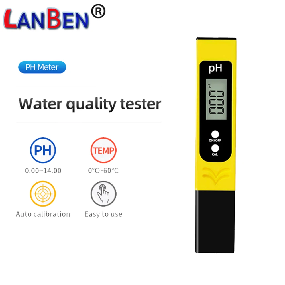 

Digital pH Meter Water Quality Tester Pen Type pH Tester 0-14.00 for Drinking water, Aquarium, Swimming pool