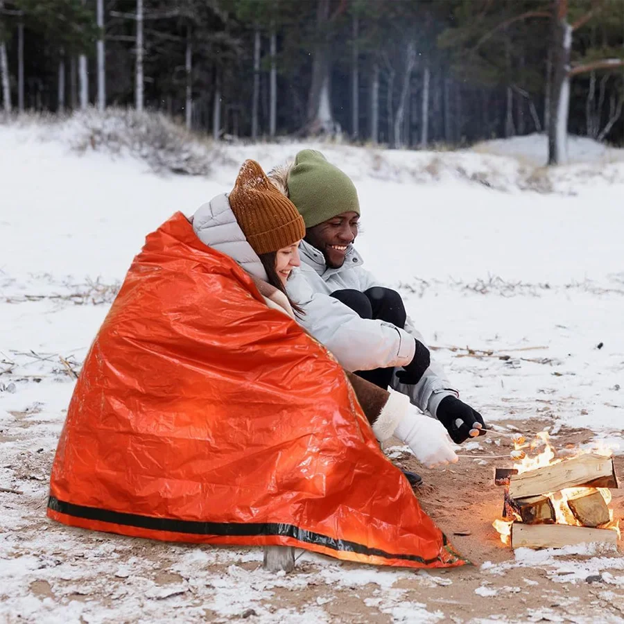 1 PackEmergency Sleeping Bag Blanket Stuff Shelter Xtreme Cold,Survival Gear and Supplies for Disaster Preparedness