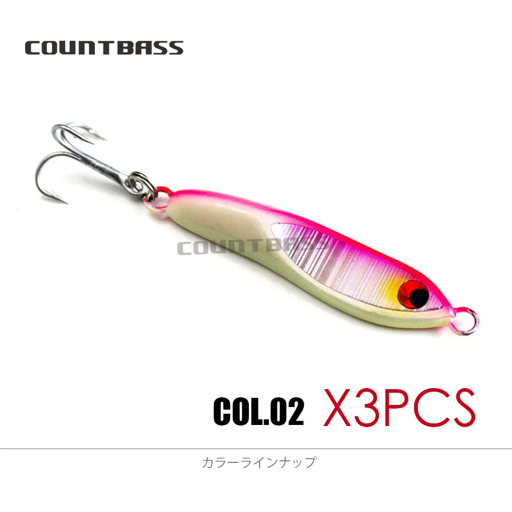 Count bass 3pcs 16g 0,6 oz Glow Sea Bass Jig mit Drillings haken, Micro Jigging Angel köder, Mini Metal Jig Angel köder – Detail 9