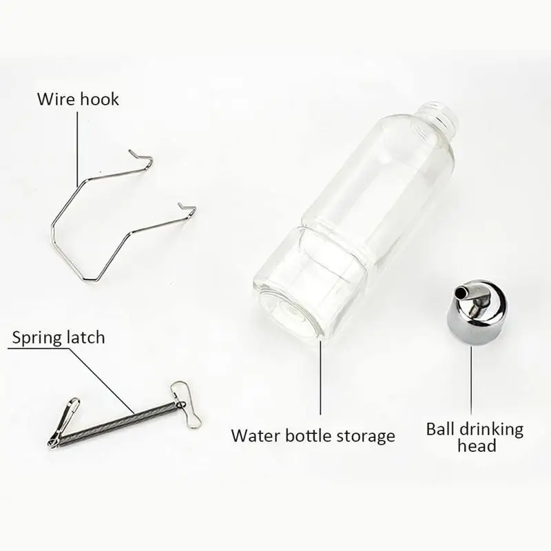 350ML Stainless Steel Hamster Chinchilla Rodent Drinking Straw Water Bottle Pet Supplies Drinking Fountains Cage Accessories