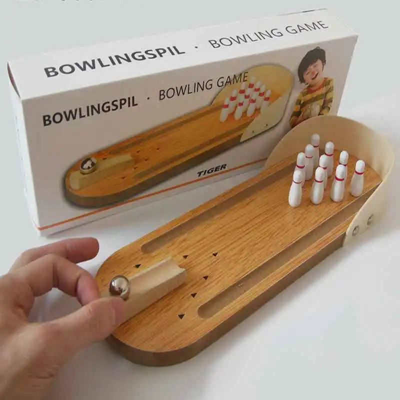 

Mini Bowling Table Game Wooden Product Children's Educational Toy Hand Coordination Interest Cultivation Family Parent-child Toy