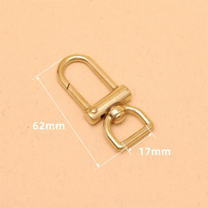 1pcs Brass Swivel Eye Snap Hook with D Ring Trigger Lobster Clasps Clips for DIY Leather Craft Bag Strap Belt Webbing Keychain