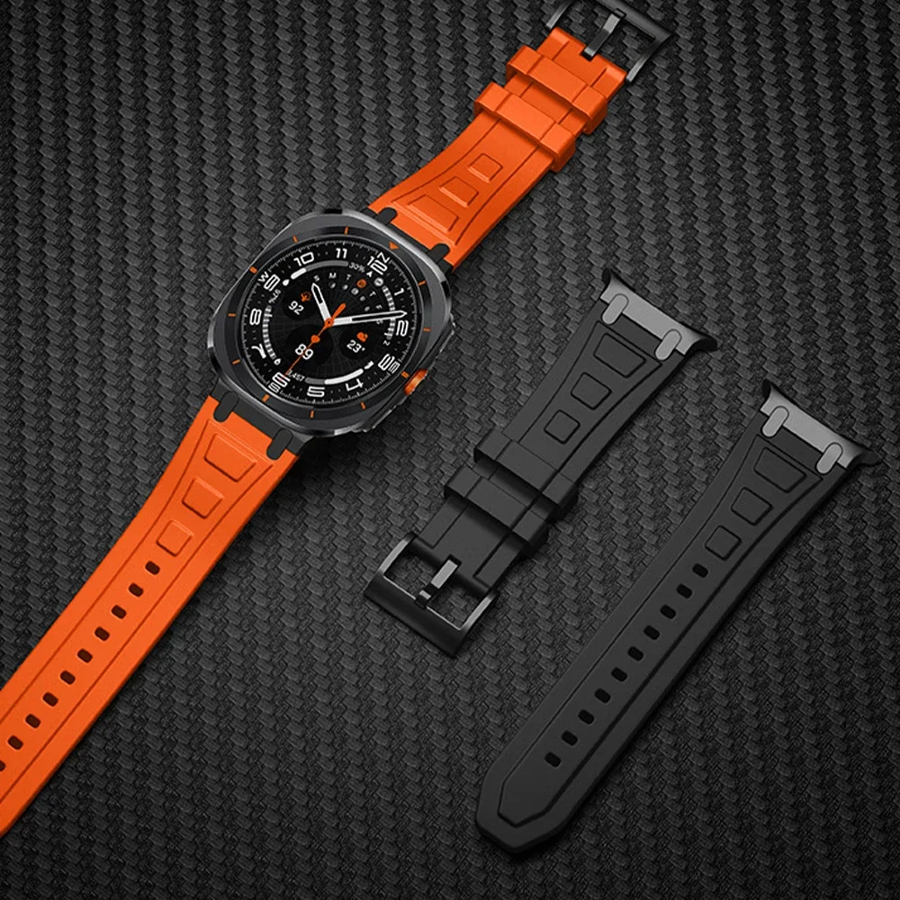 Soft Silicone Loop Strap for Samsung Galaxy Watch Ultra 47mm Men Sports Band for Galaxy 47mm Ultra NO Gaps Curved End Bracelet