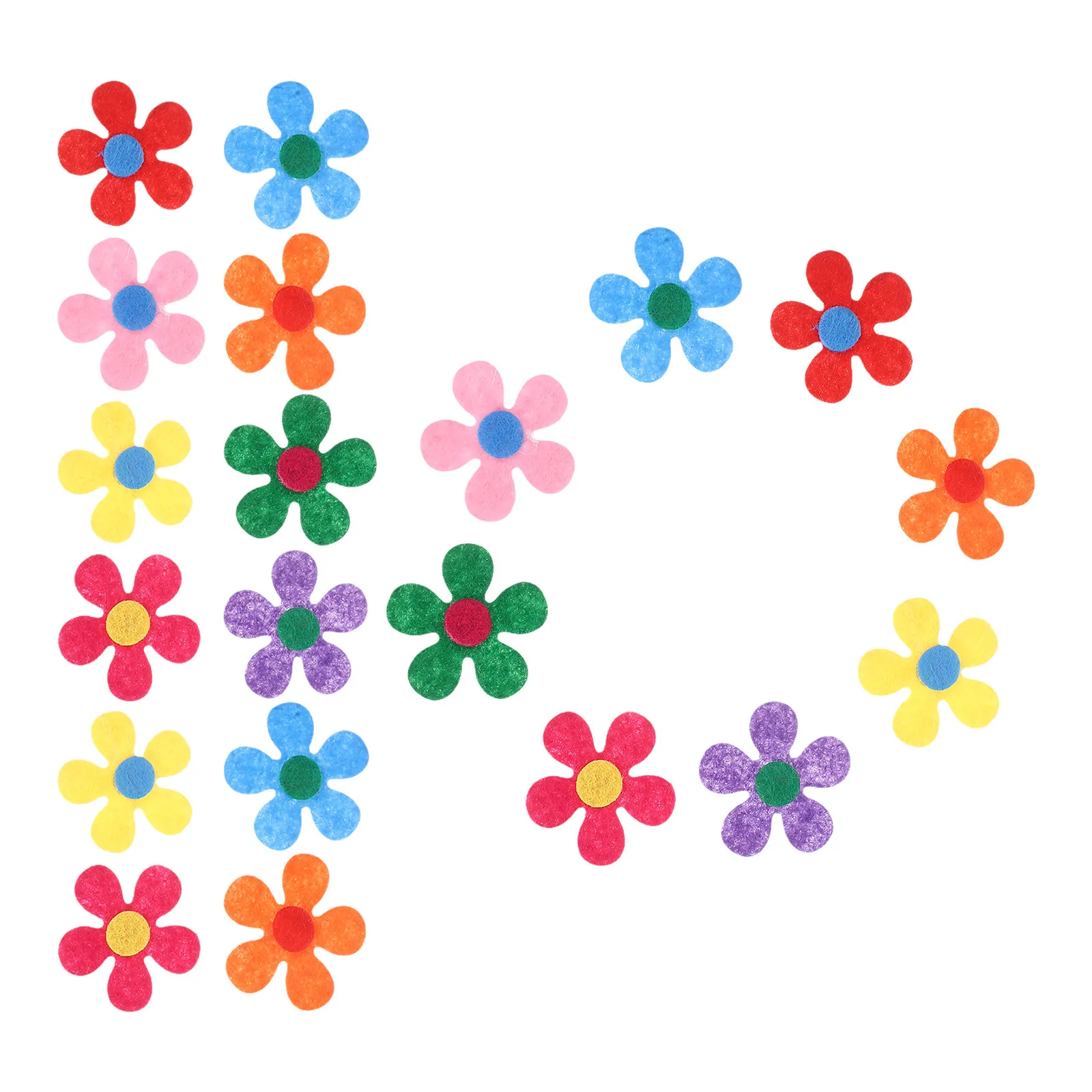 200Pcs Felt Flowers Colorful Small Fabric Flowers for Handmade Sewing Crafts DIY Decorations Festival Felt Shapes for Crafts