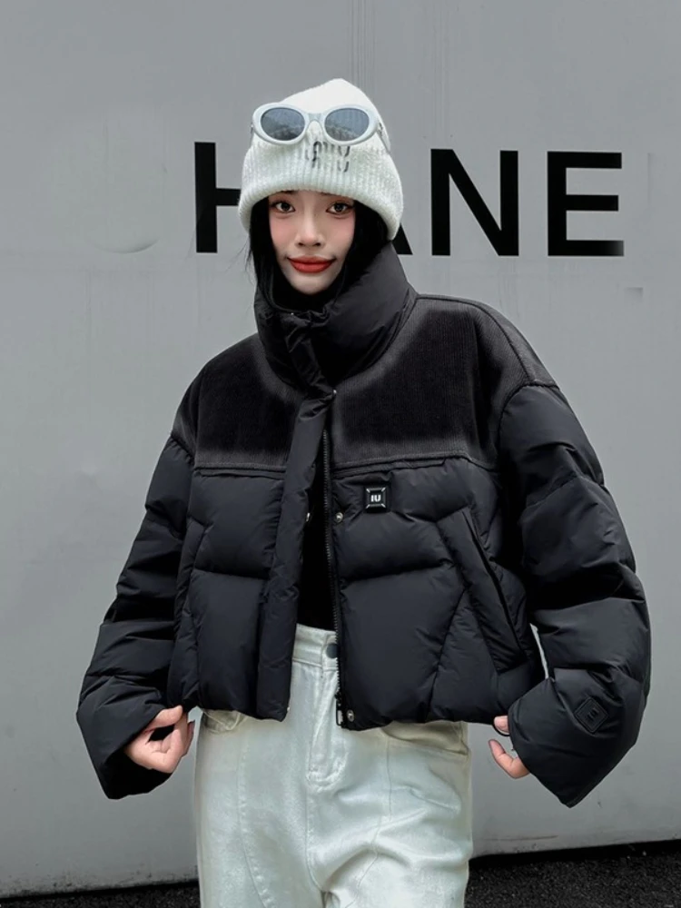 Fashion Street Down Jacket 2025 Winter New 90% White Duck Puffer Coat Women's Thickened Warm Bread Clothes Short Parkas Outwear