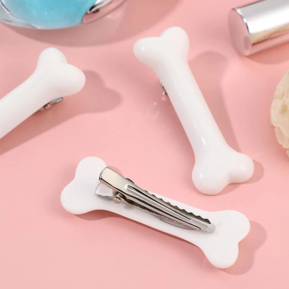 Beaupretty هالوين الأبيض الكلب العظام مقاطع الشعر ، الاصطناعي الكلب العظام دبابيس الشعر التمساح المشابك عيد الميلاد إكسسوارات الشعر ل