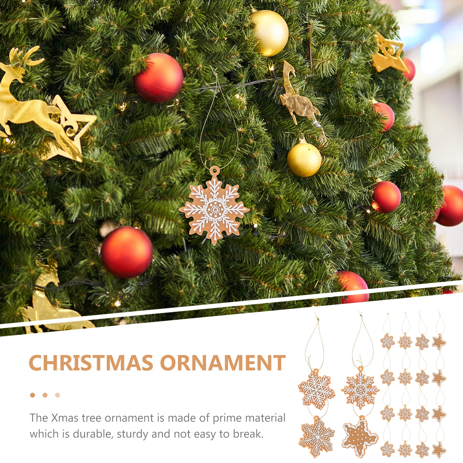 

20 Pcs Snowflake Ornaments Snowflakes Decorations Hanging PVC Gingerbread Mini Christmas