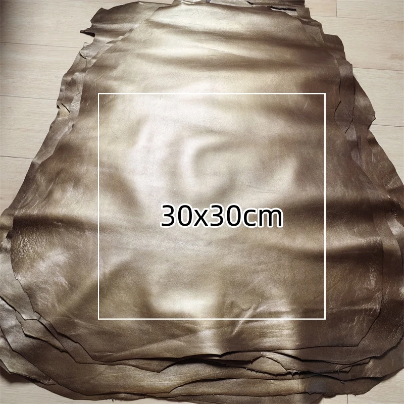 0.7/1mm Vintage Gold/Golden Brown Sheepskin. First Layer Leather.Real Leather Fabric.Handmade DIY Inner Leather.Whole Sheepskin