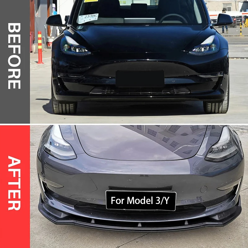 앞 범퍼 립 턱 디퓨저 바디 키트 스포일러 디플렉터 튜닝 액세서리 Tesla Model 3 2017-2023 Model Y 2021-2024 썸네일 3