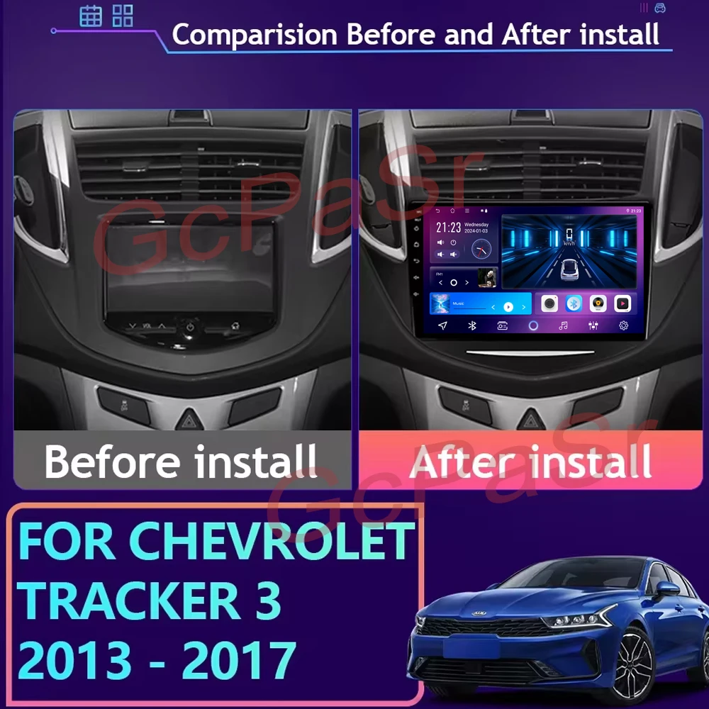 Chevrolet Tracker 3 TRAX 2013 2014 2015, 안드로이드 자동차 멀티미디어 플레이어, 라디오 GPS 비디오 내비게이션, 카플레이 화면, 2din 없음