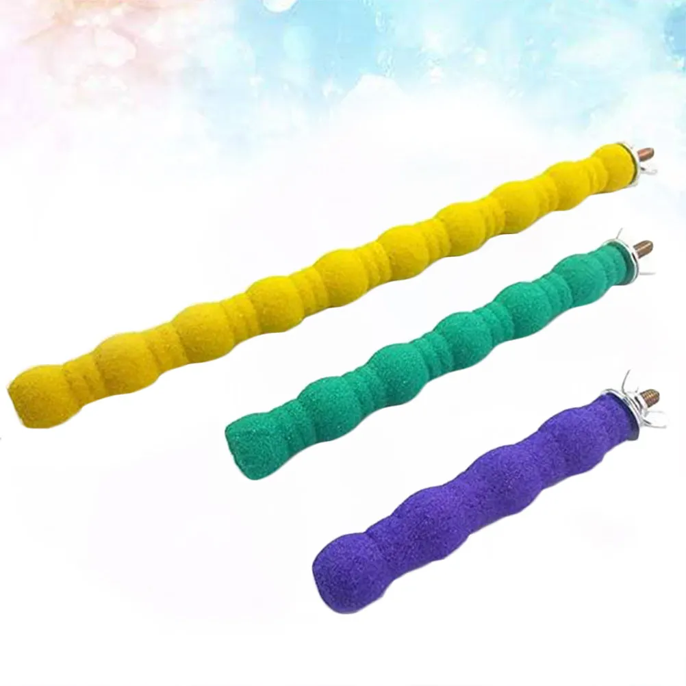 3 Piezas de Perchas para Loros, Soporte Colorido para Pájaros, Rama para Masticar Segura, Soporte de Juego para Patas y Pies para Aves Pequeñas y Periquitos
