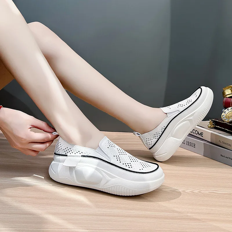 Sports Shoes Woman Summer 2023 New In Casual Slip-on Sneakers Fashion Hollow Breathable Loafers Women Running Shoes Footwear