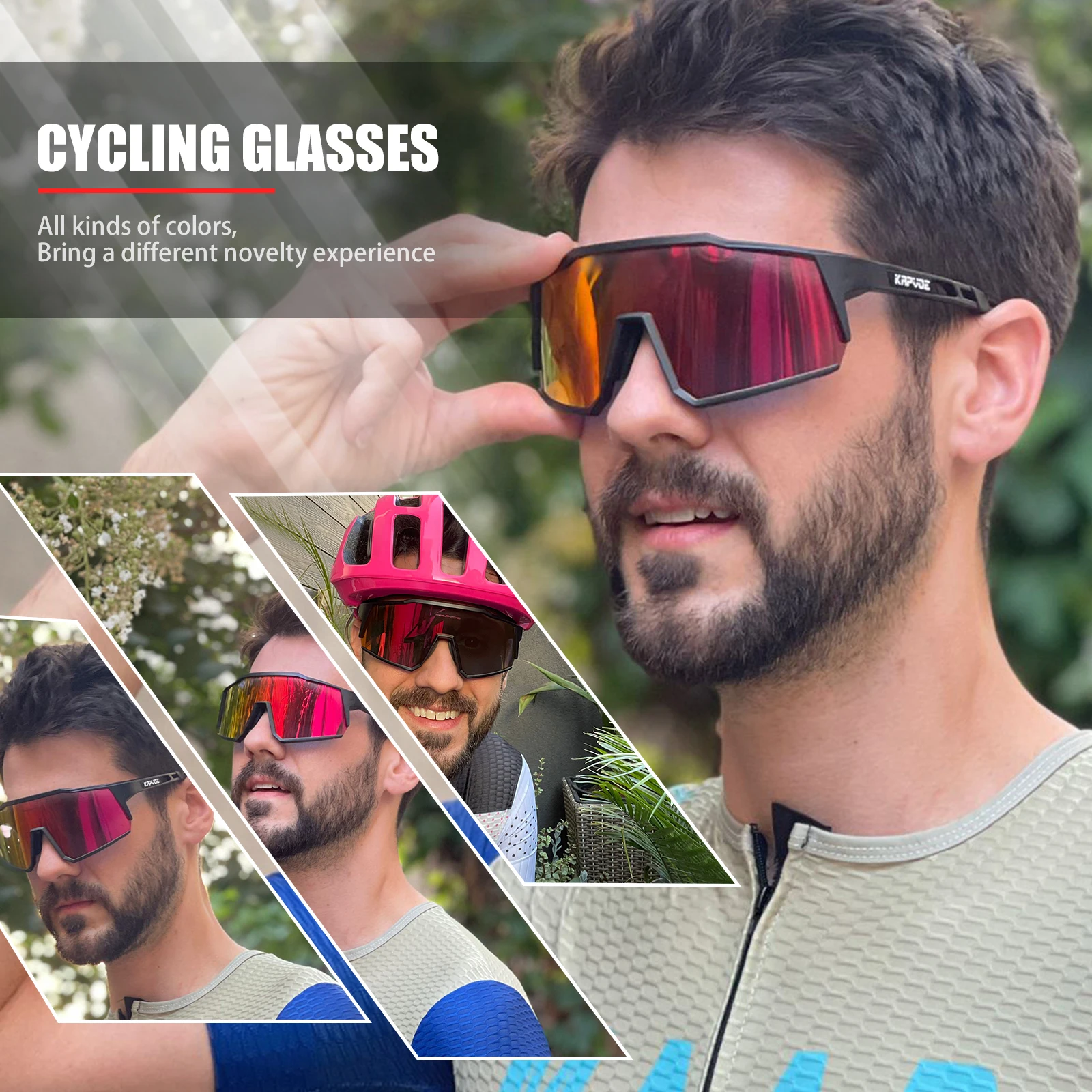 KAPVOE Cycling Glasses TR90 Frame for Men Women UV400 Outdoor Sports Sunglasses Cycling MTB Driving Baseball Running Glasses