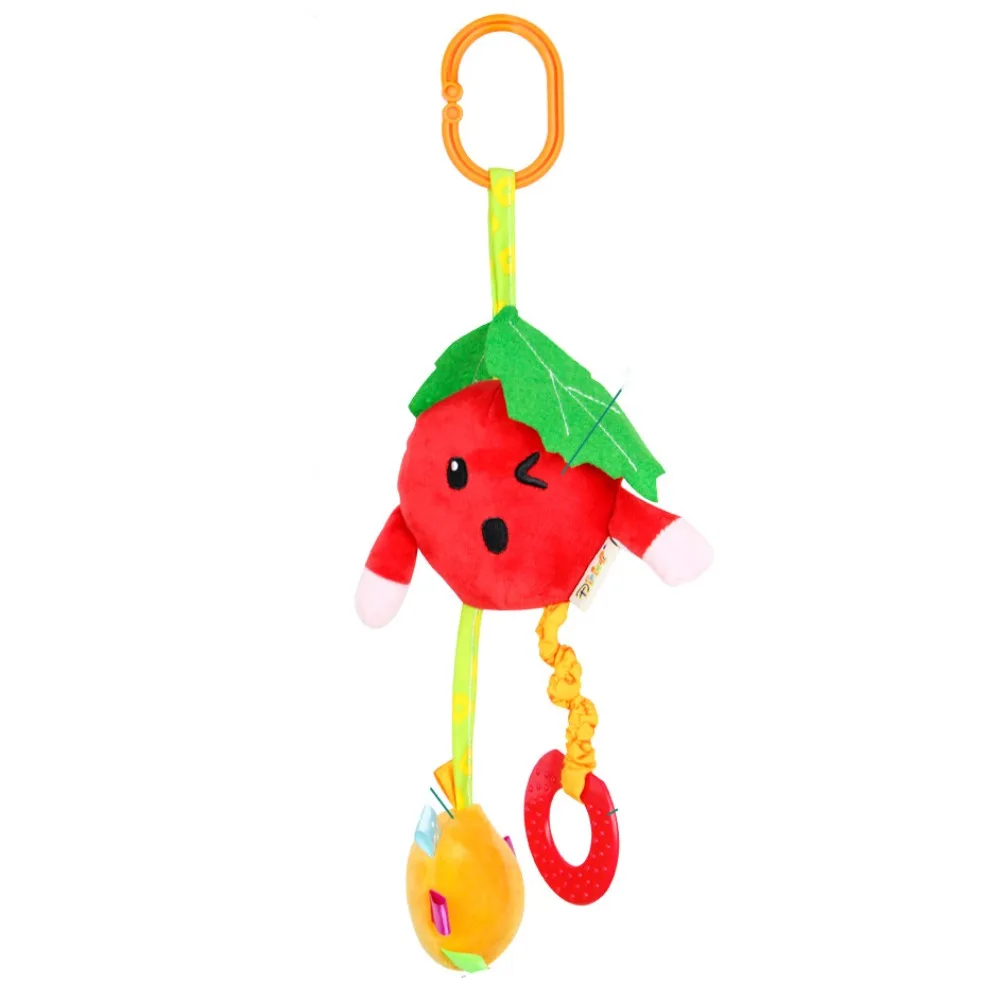 Carrinho de bebê de frutas pendurado brinquedo macio pp algodão carrinho cama pendurado brinquedos berço pendurado sino pelúcia recheado