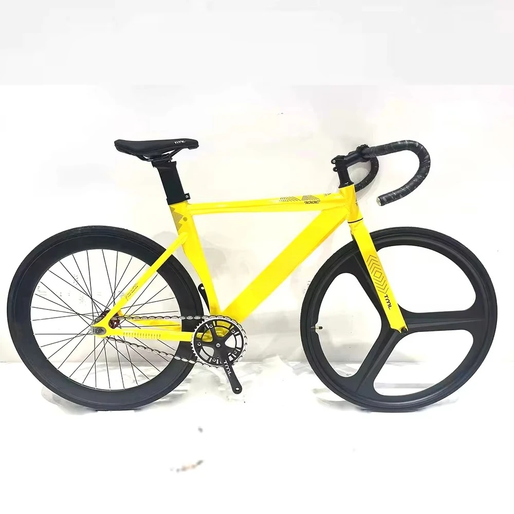 

Заводские продажи односкоростного велосипеда из черного и белого желтого алюминиевого сплава 700C с фиксированной передачей