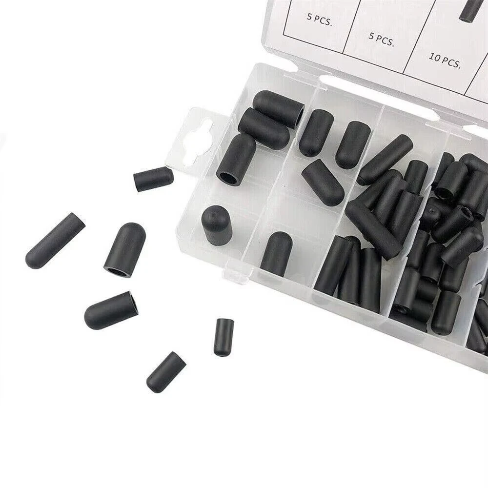 80Pcs Durable Rubber Vacuum Cap Assortment Handy Packing Prevent Vacuum Leaks for Carburetor Manifold Leak