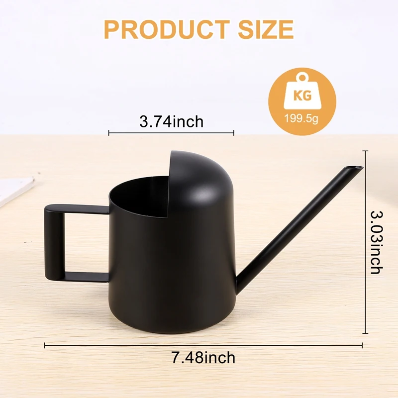 水やりに最適なミニ黒のステンレス鋼の水やりは,300 ml,庭の植物に適しています