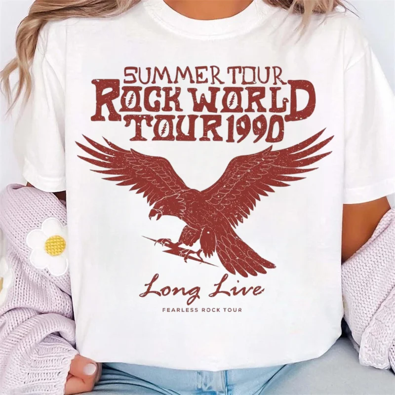 بيتزا نادي متعة نمط تي شيرت مطبوع لطيف المرأة الصيف عادية س الرقبة قصيرة الأكمام قمة المألوف الشارع 90s السفر تي شيرت